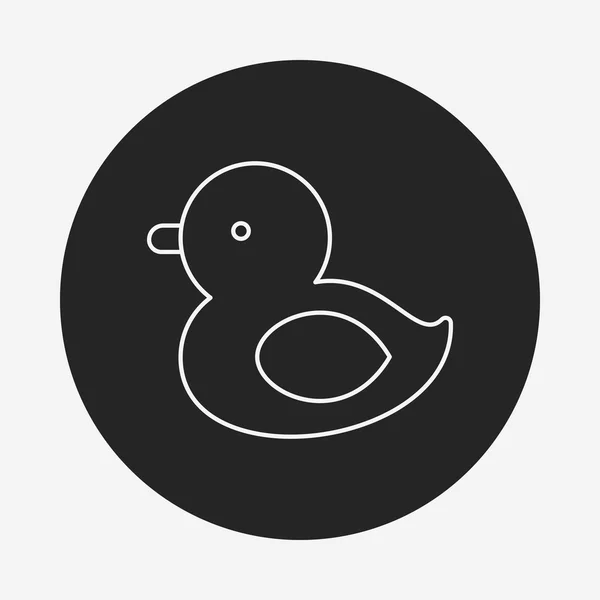 Icône de ligne de canard jouet bébé — Image vectorielle