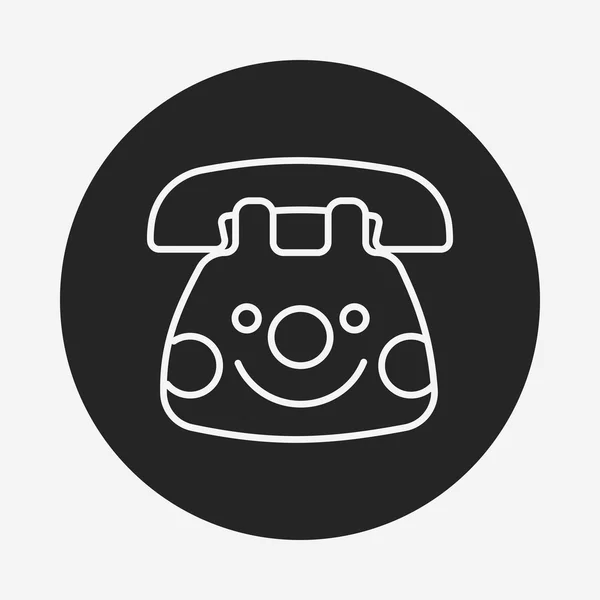 Baby toy phone line icon — Stock Vector