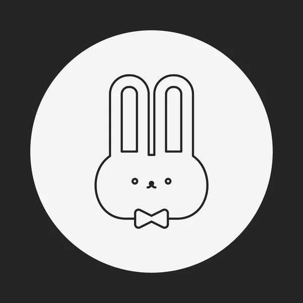 Conejo muñeca línea icono — Vector de stock