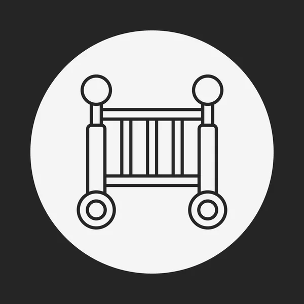 Baby bed lijn pictogram — Stockvector