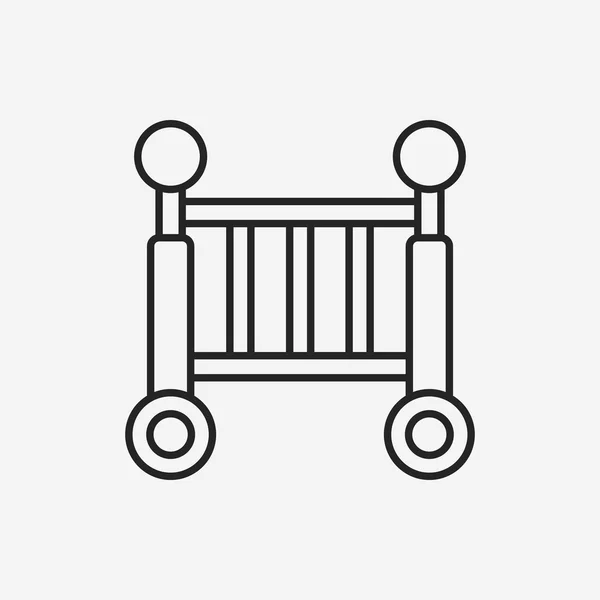 婴儿床线图标 — 图库矢量图片