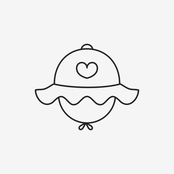 Línea de sombrero de bebé icono — Vector de stock