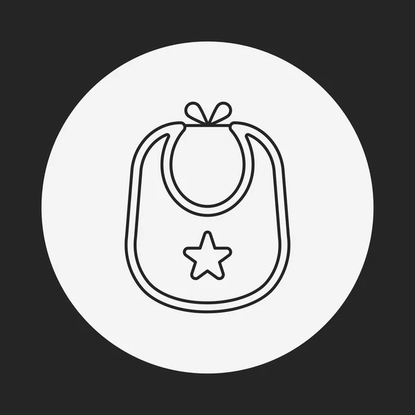 Baby slabbetjes lijn pictogram — Stockvector