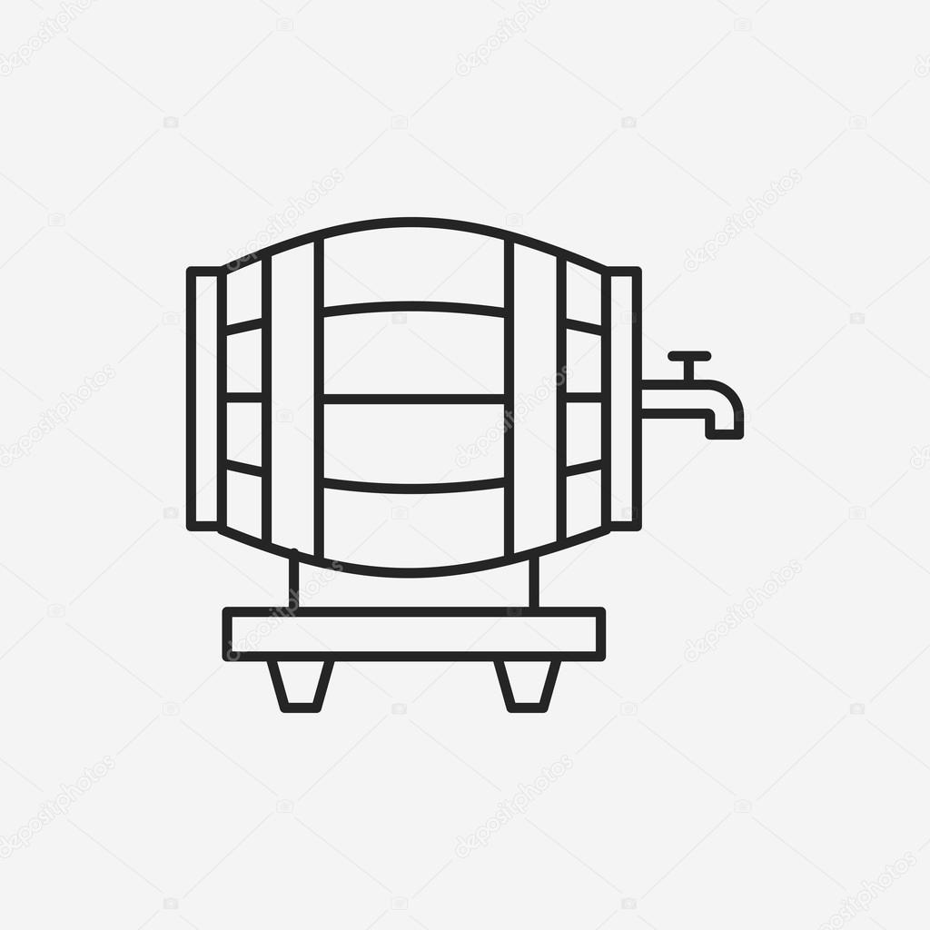 wine barrel line icon