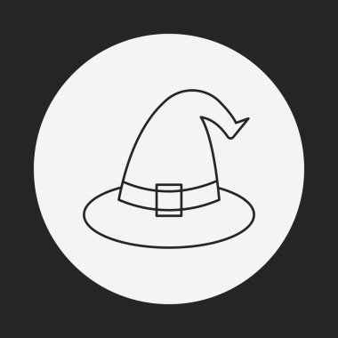 Halloween cadı şapka satırı simgesi