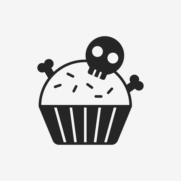 Ikon cupcake halloween - Stok Vektor