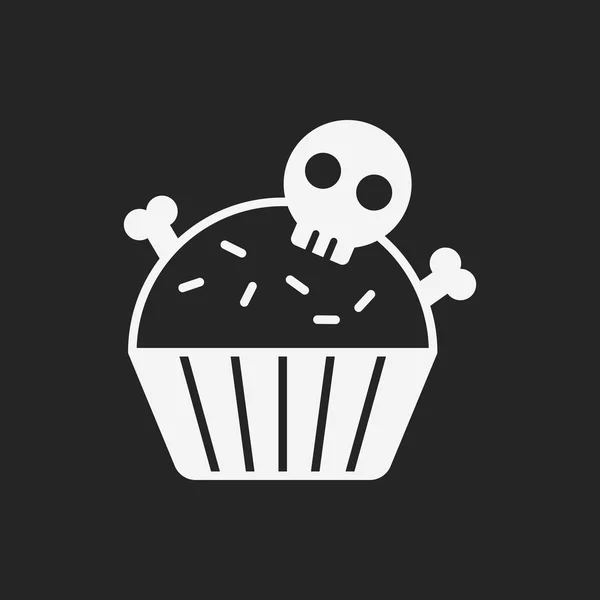 Ikon cupcake halloween - Stok Vektor