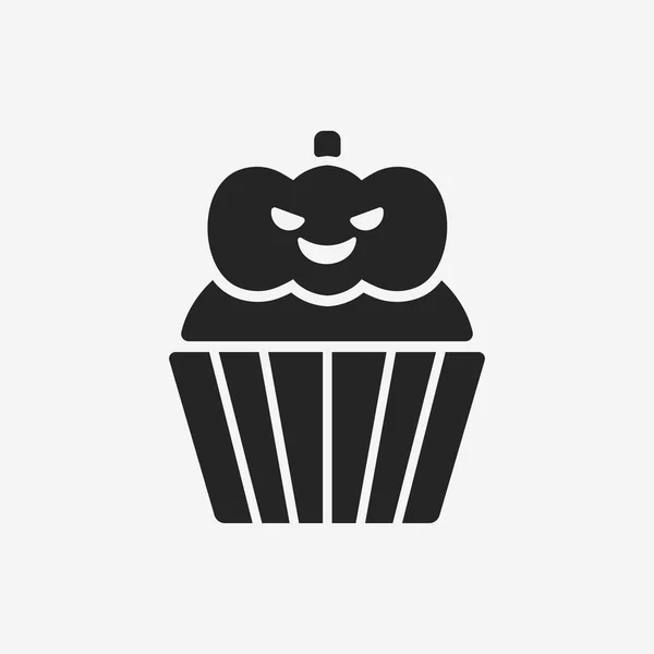 Halloween cupcake ikonen — Stock vektor