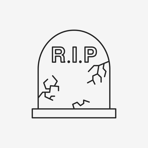 Halloween grave ligne icône — Image vectorielle