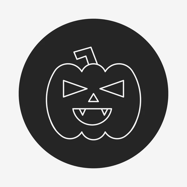 Halloween citrouille ligne icône — Image vectorielle