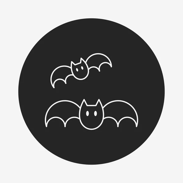 Halloween vleermuis lijn pictogram — Stockvector