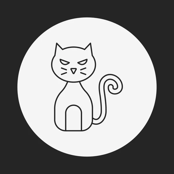 할로윈 고양이 라인 아이콘 — 스톡 벡터