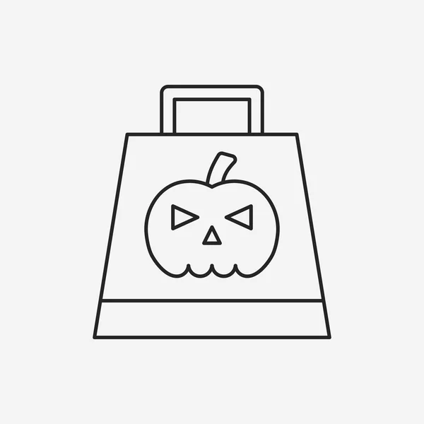 Halloween shopping bag line icon — Stock Vector