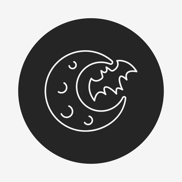 Halloween lune ligne icône — Image vectorielle