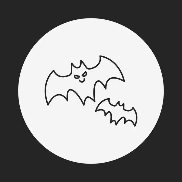 Halloween ícone de linha de morcego — Vetor de Stock