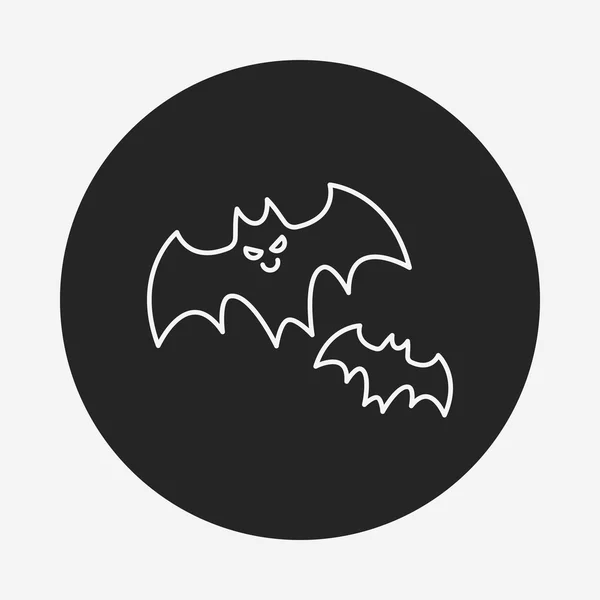 Halloween vleermuis lijn pictogram — Stockvector