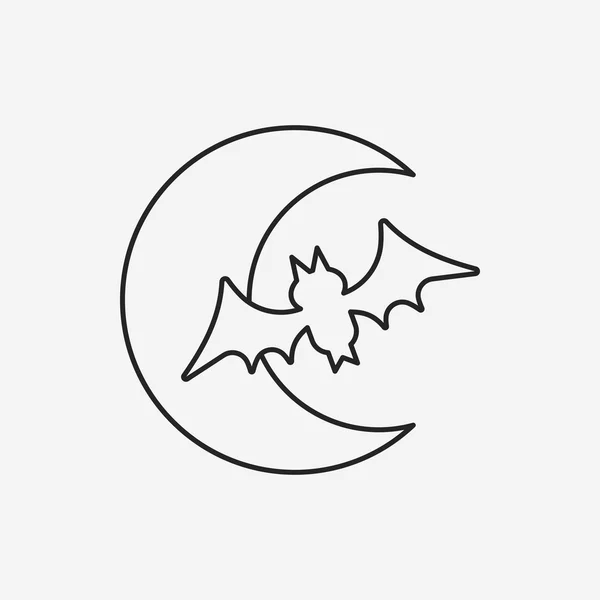 Halloween lune ligne icône — Image vectorielle