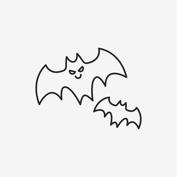 Halloween murciélago línea icono — Archivo Imágenes Vectoriales