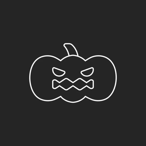Halloween ícone linha de abóbora — Vetor de Stock