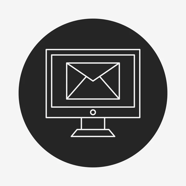 Ícone de linha de correio escritório — Vetor de Stock