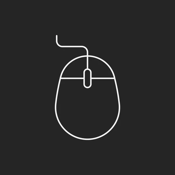 Het pictogram van de lijn van de muis van het Bureau — Stockvector