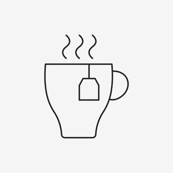 Icona linea caffè caldo — Vettoriale Stock