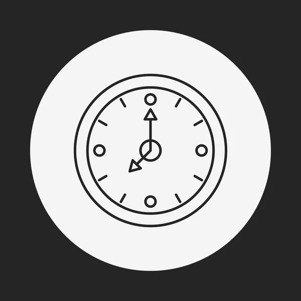 Lijn klokpictogram — Stockvector