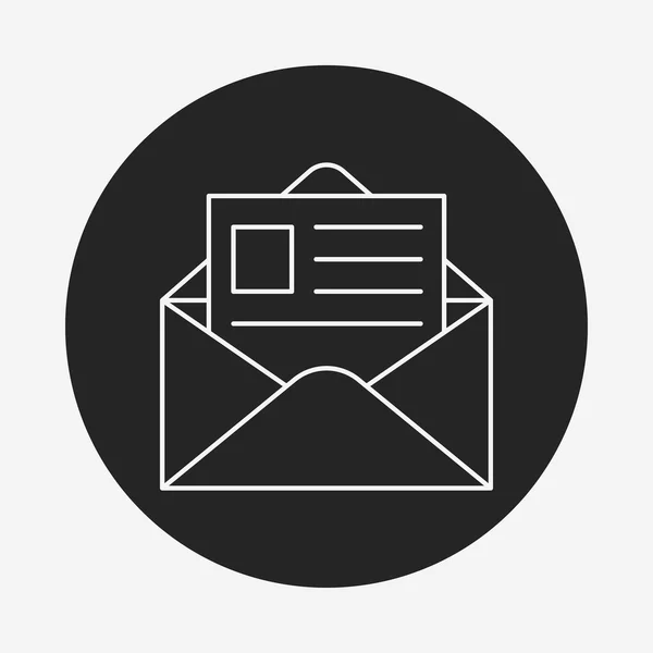 Icône de ligne de courrier de bureau — Image vectorielle