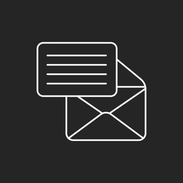 Línea de correo de oficina icono — Vector de stock