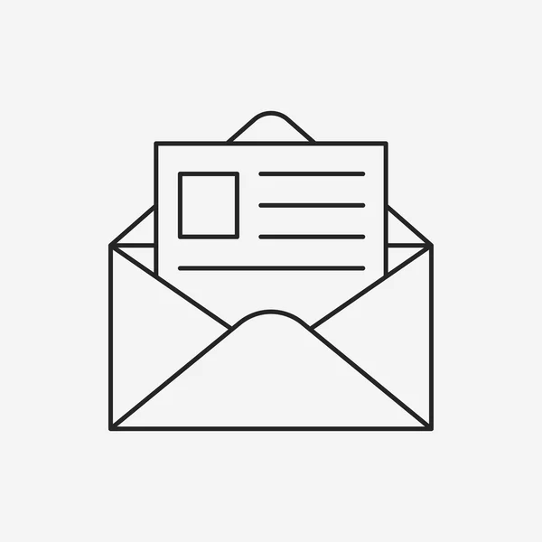 Icône de ligne de courrier de bureau — Image vectorielle