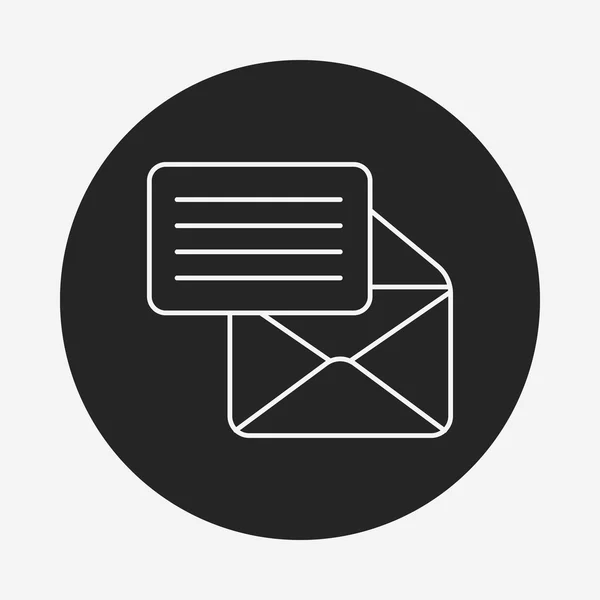Icône de ligne de courrier de bureau — Image vectorielle