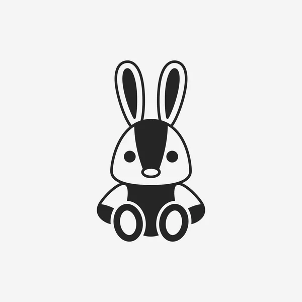 Zabawki królik lalka ikona — Wektor stockowy