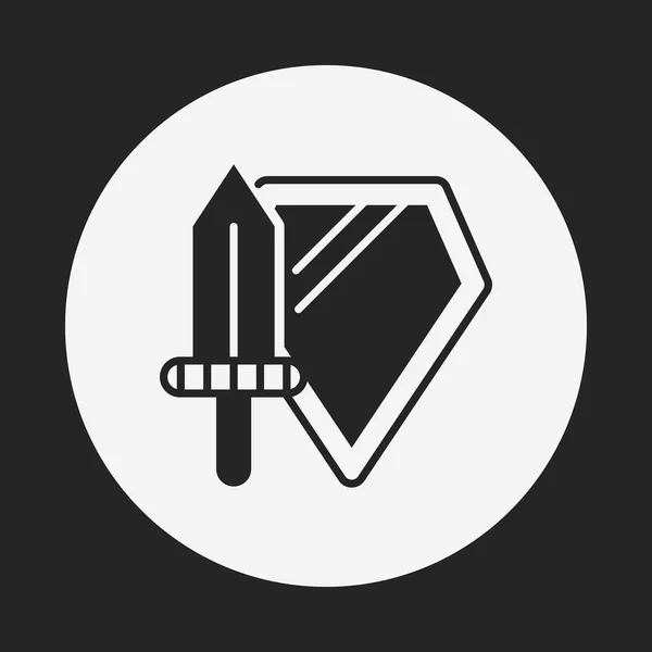 Speelgoed Sword and shield pictogram — Stockvector