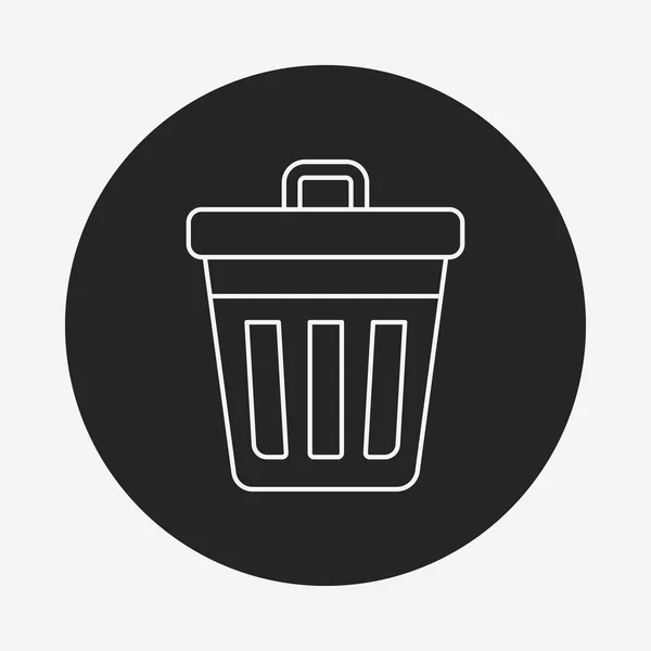 Lixo lata ícone de linha — Vetor de Stock