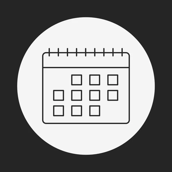 Lijn kalenderpictogram — Stockvector