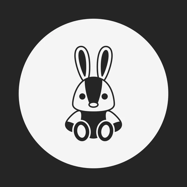 Toy rabbit doll icon — Stock Vector