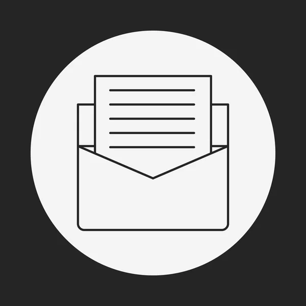 Icône de ligne de courrier de bureau — Image vectorielle