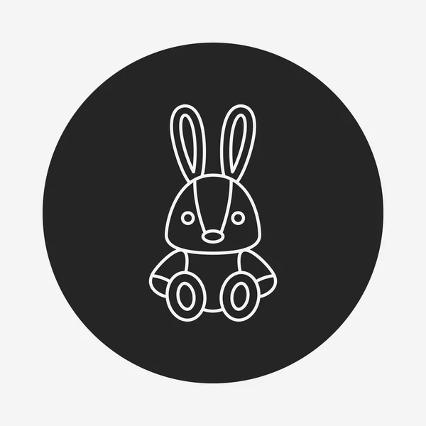 Toy rabbit doll icon — Stock Vector