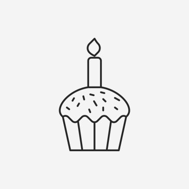 Doğum günü pastası çizgisi simgesi