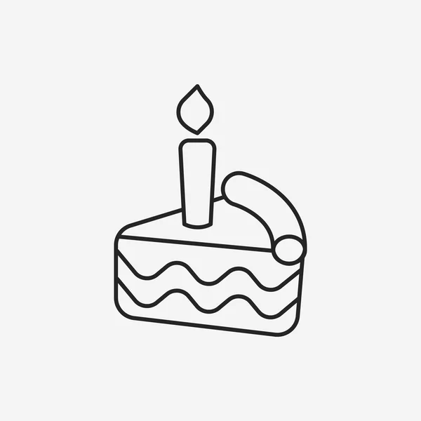 Birthday cake line icon — Stock Vector