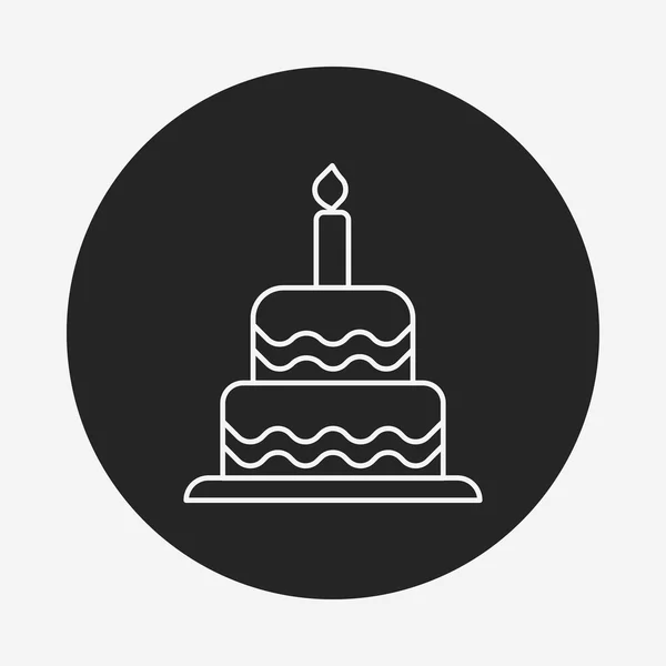 Icono de línea de pastel de cumpleaños — Archivo Imágenes Vectoriales