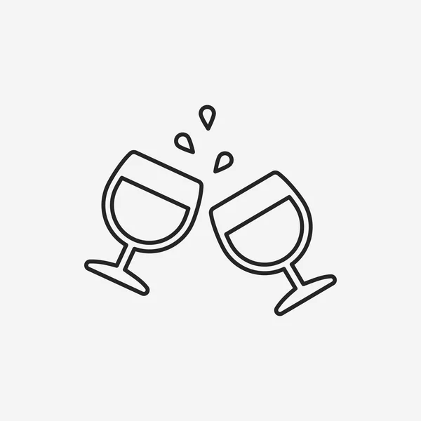 Birthday drink line icon — Stock Vector