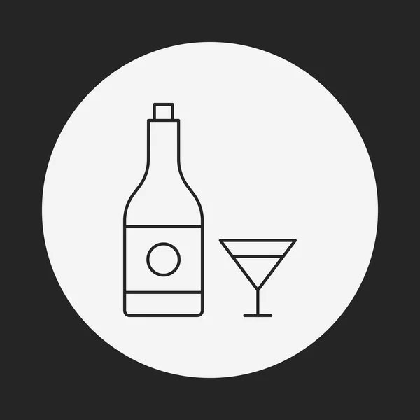 Verjaardag drinken lijn pictogram — Stockvector