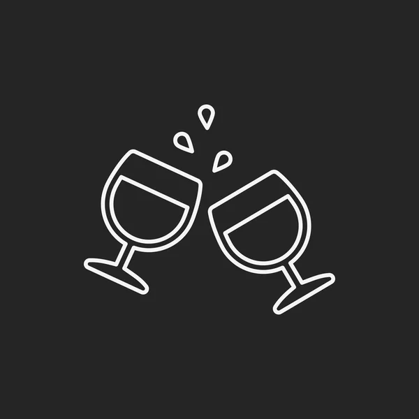 Birthday drink line icon — Stock Vector