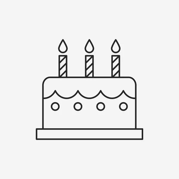 生日蛋糕线图标 — 图库矢量图片