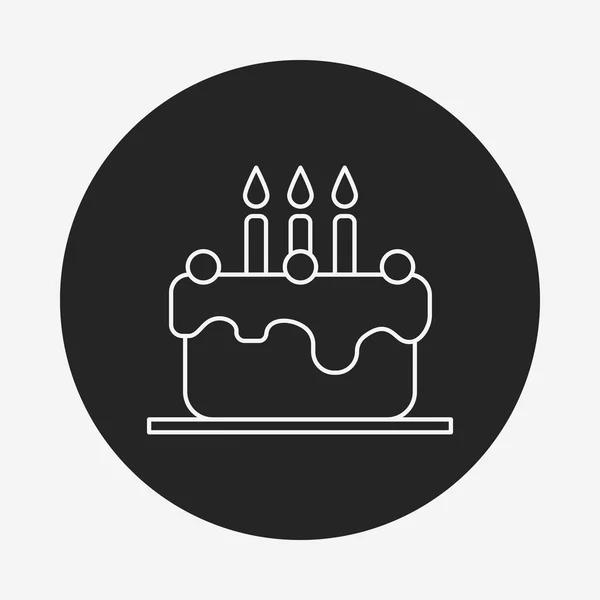 Födelsedag tårta linje ikon — Stock vektor