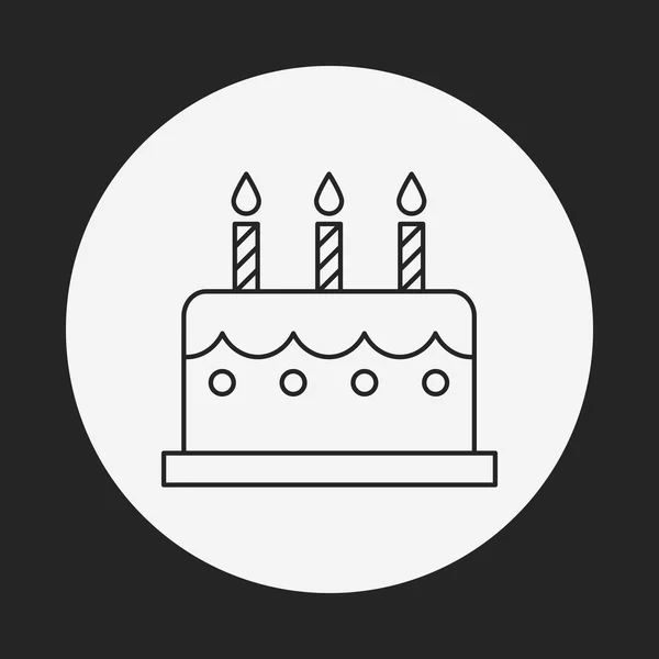 Icono de línea de pastel de cumpleaños — Vector de stock