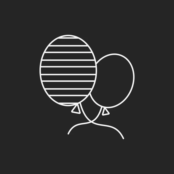 Icono de línea de globo de cumpleaños — Archivo Imágenes Vectoriales