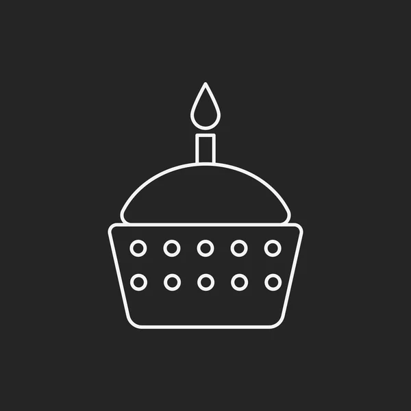 Doğum günü pastası çizgisi simgesi — Stok Vektör