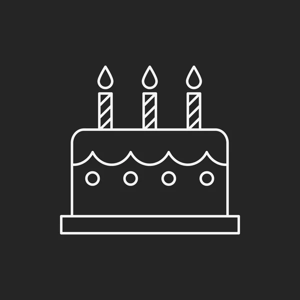 Icona della linea torta di compleanno — Vettoriale Stock